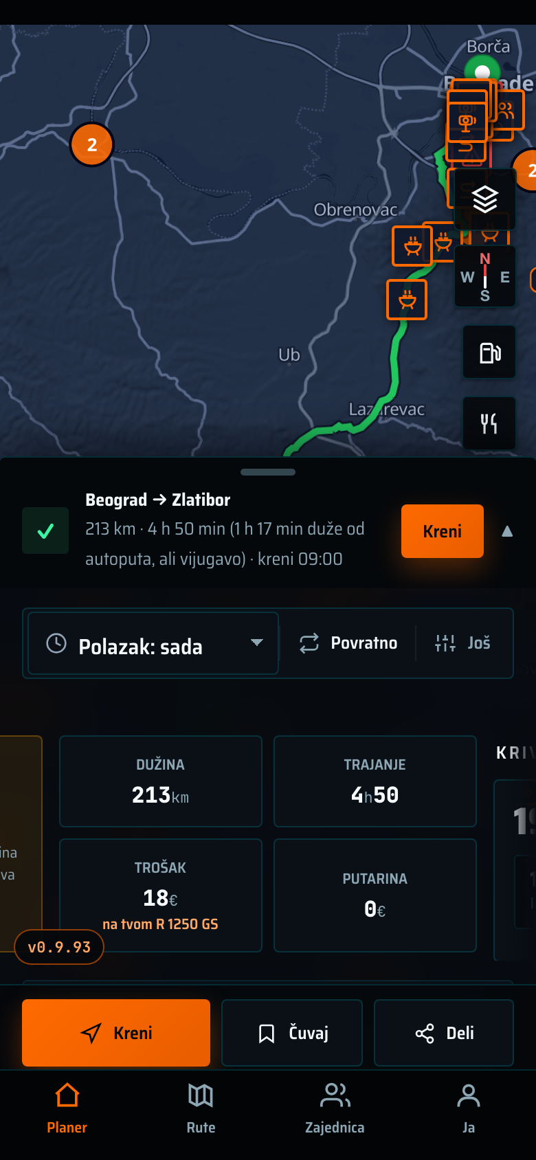 Trošak 18 evra na tvom R 1250 GS
